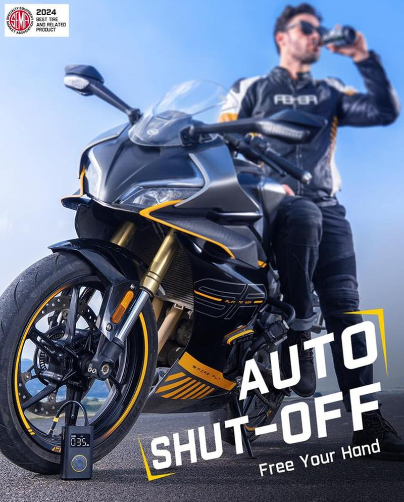 TireMaster Portable Tire Inflator – Smart ON/OFF Hose Design for Effortless Inflation Anywhere